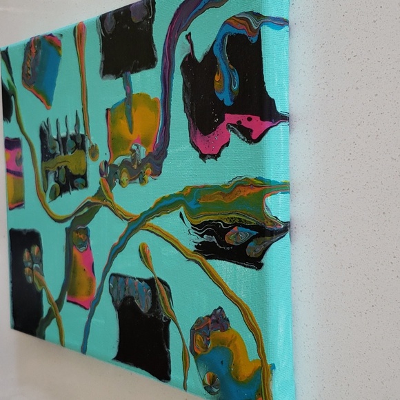 Original abstract acrylic art work / painting 8x10 on canvas - Picture 4 of 4